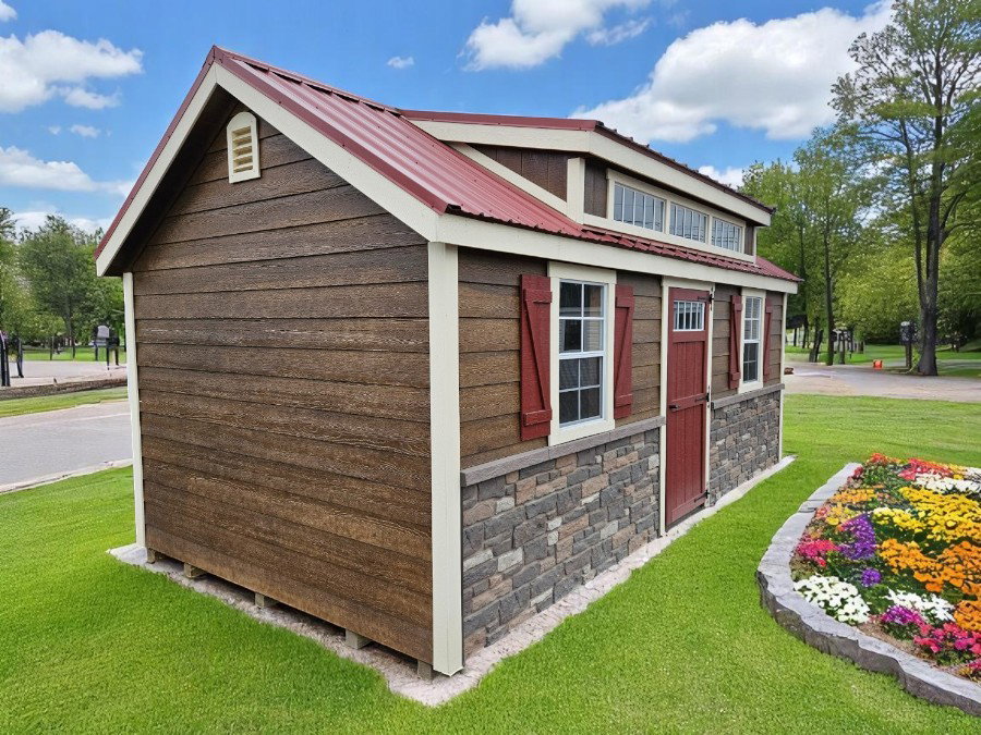 White Pine Structures dormer shed perfect for a backyard office or she shed in Pennsylvania