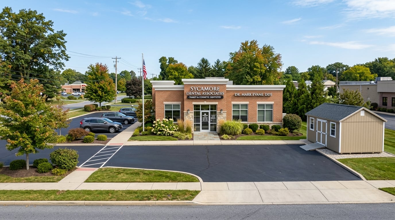 Small business storage building at dental office