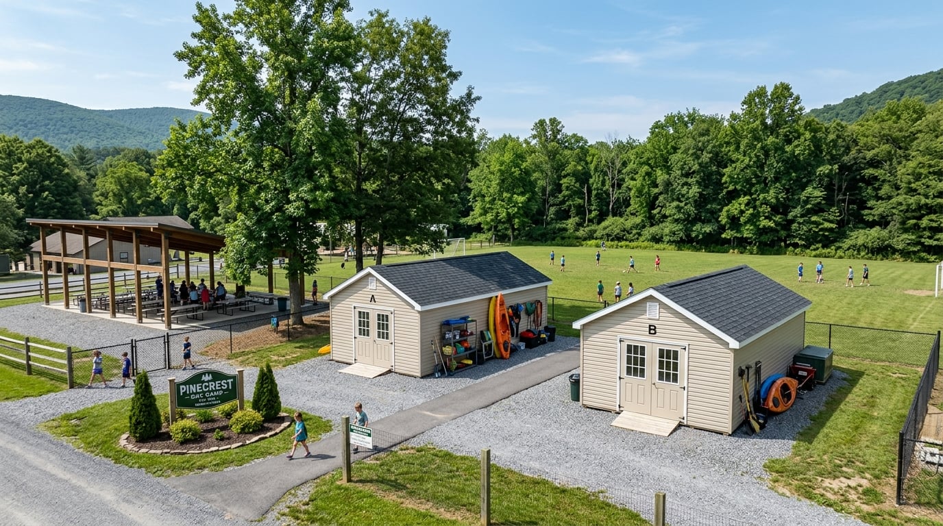 Day camp and recreation facility storage buildings