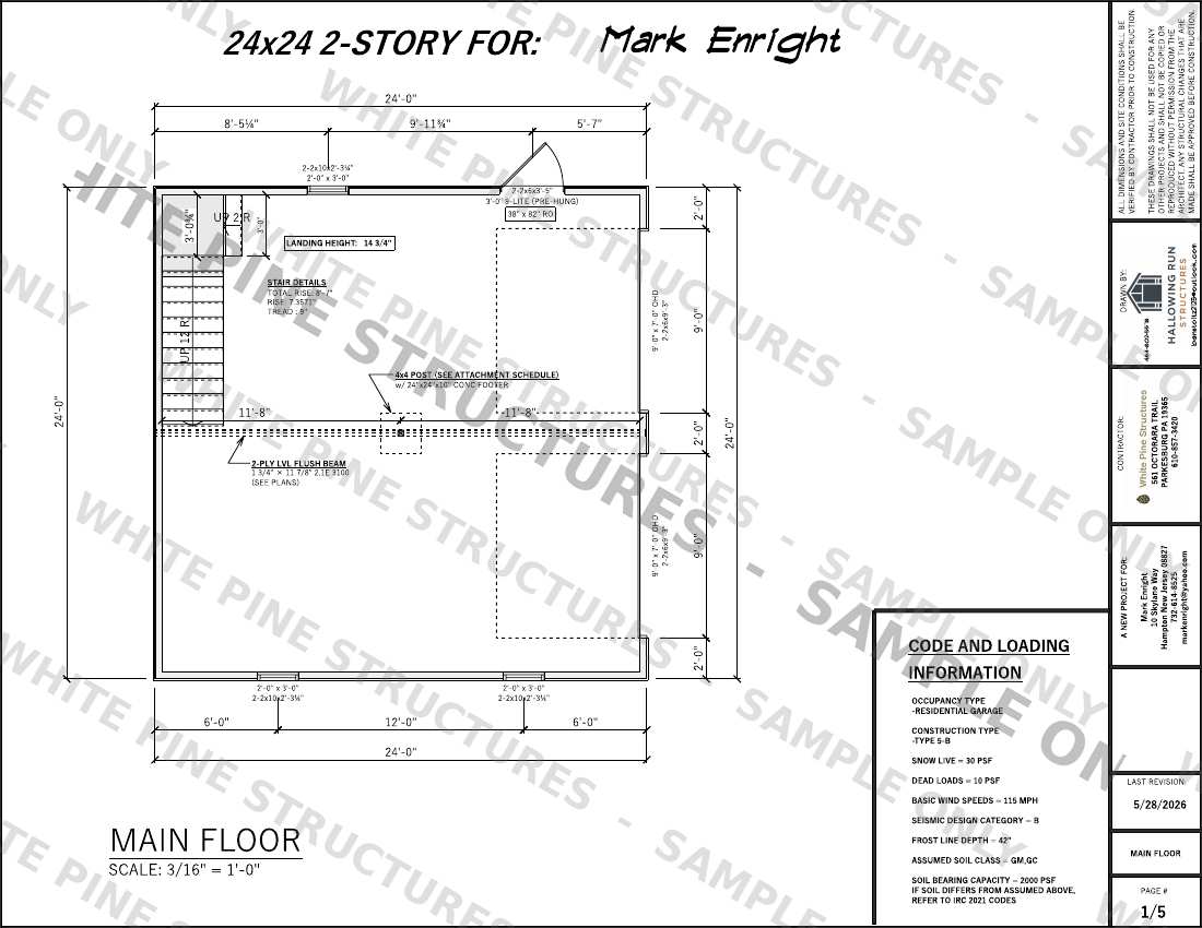 Sample engineering plan - Main Floor Plan