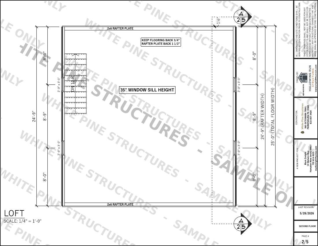 Sample engineering plan - Loft / Second Floor