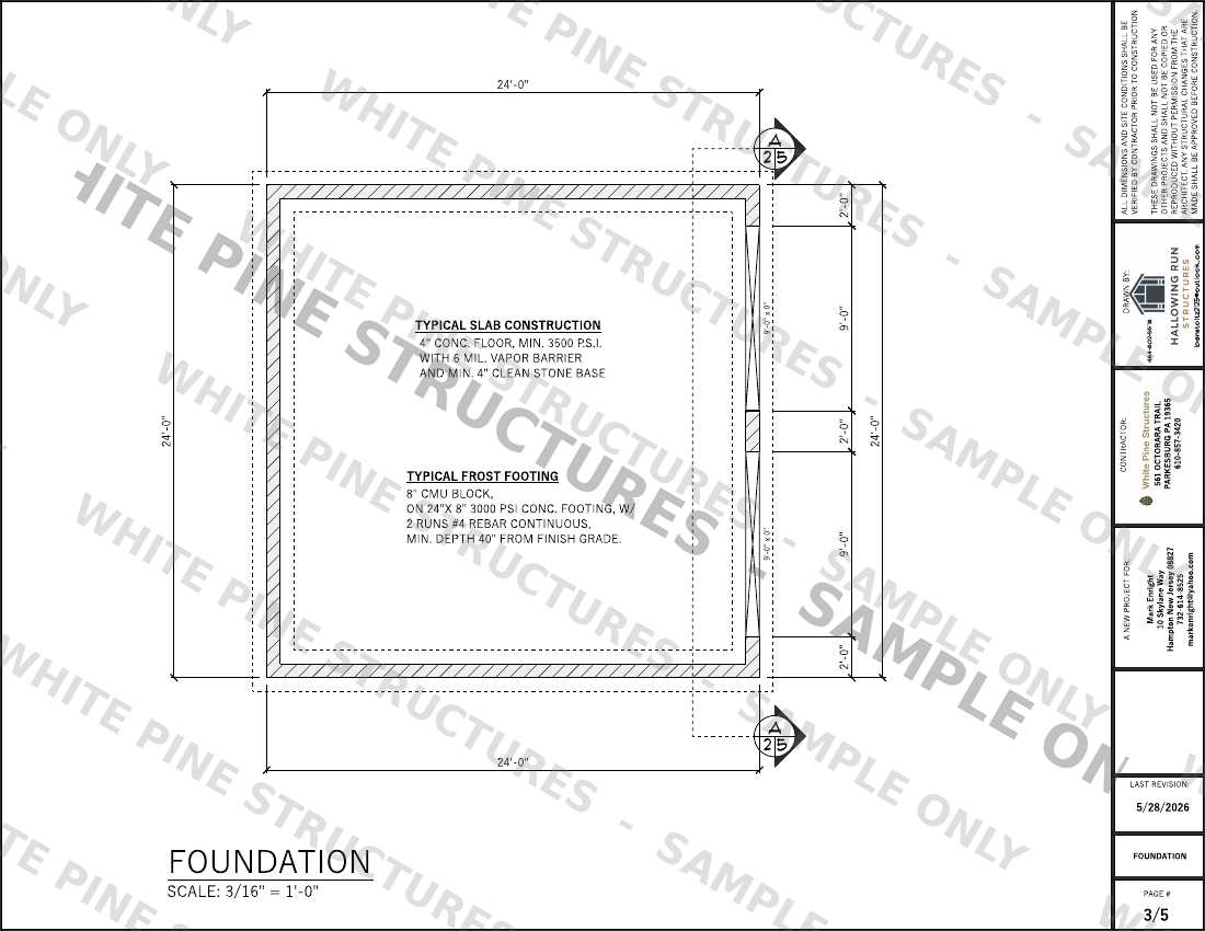 Sample engineering plan - Foundation Plan