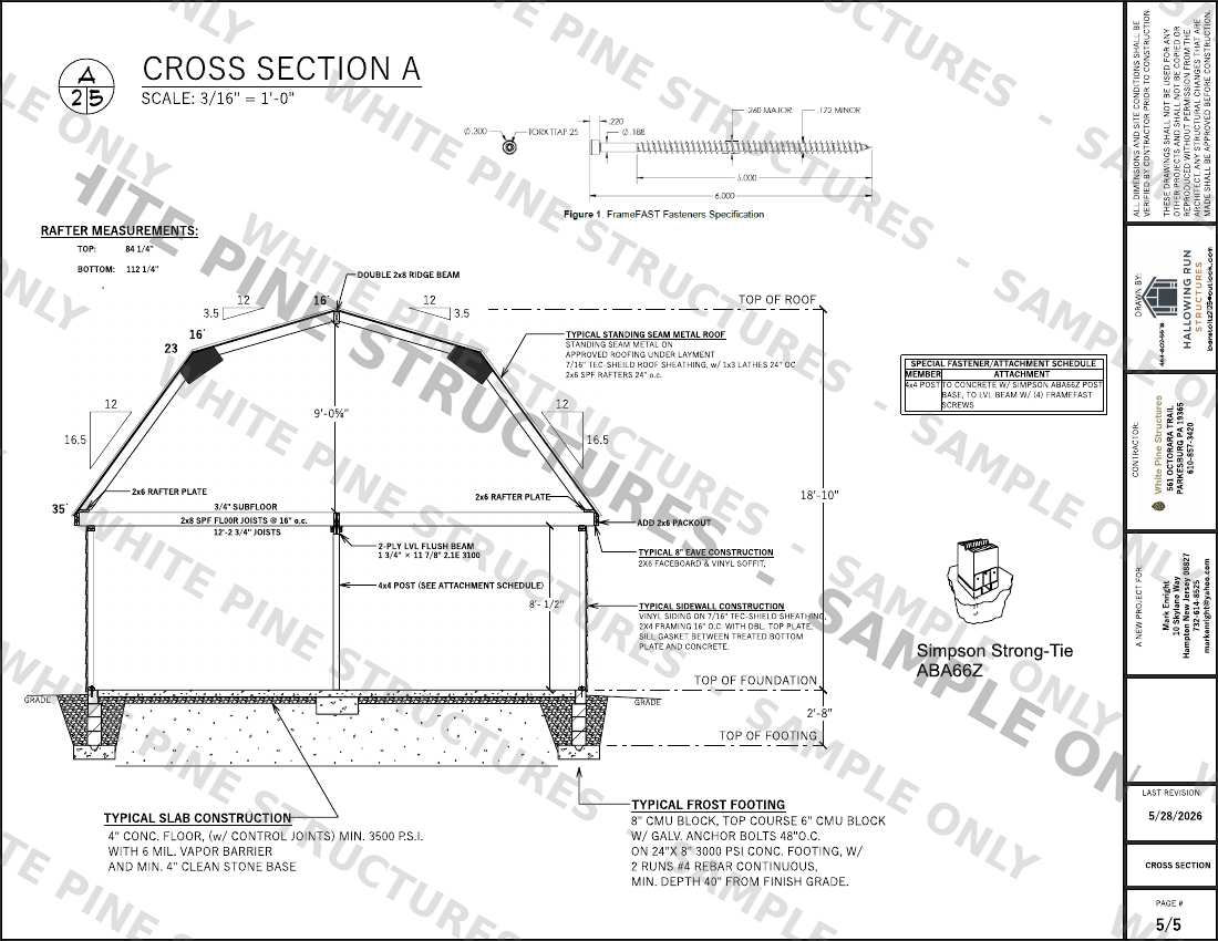 Sample engineering plan - Cross Section